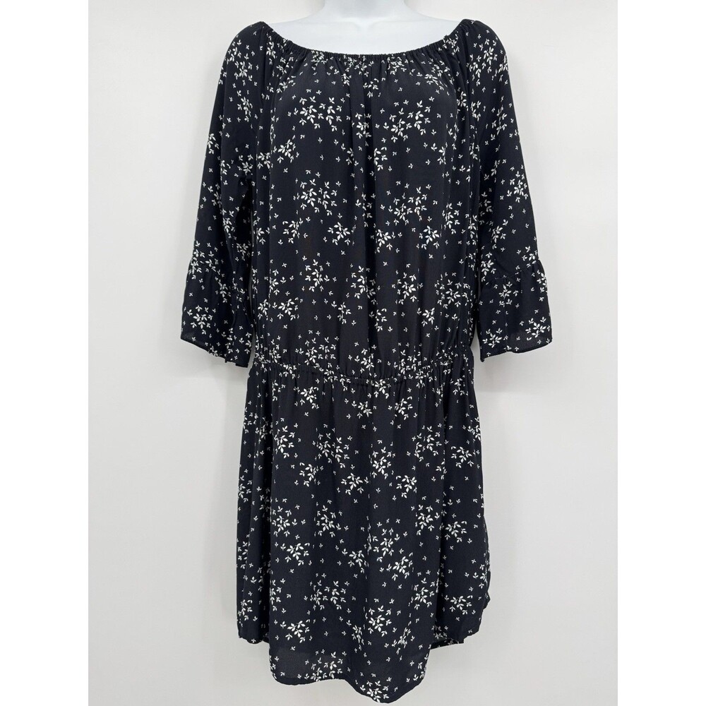 Sanctuary Black and White Leaves Mini Dress Size S/M Rayon Casual Office Summer